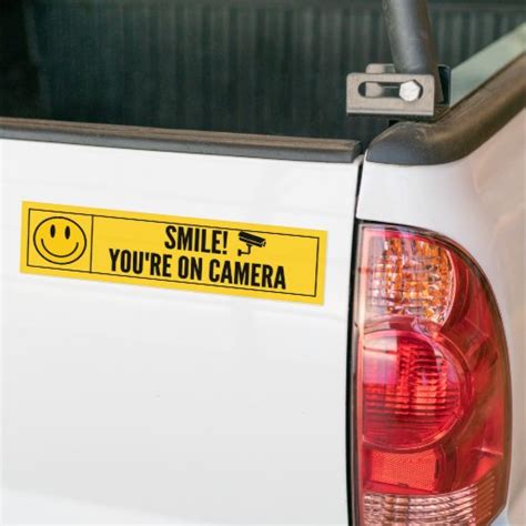 smile you're on camera bumper sticker | Zazzle