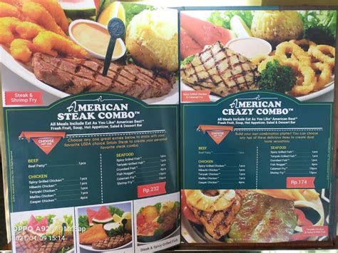 Menu at American Grill - Sizzler restaurant, West Jakarta