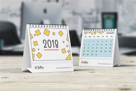 Desk Calendar Mockup | Desk calendar mockup, Free mockup, Mockup free psd