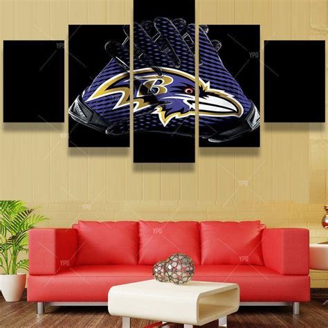 Baltimore Ravens Gloves – Sport 5 Panel Canvas Art Wall Decor – Canvas ...