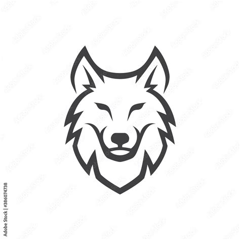 Simple Wolf Head line Art Vector Illustration Stock Vector | Adobe Stock