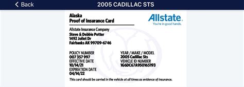 Allstate Printable Insurance Card