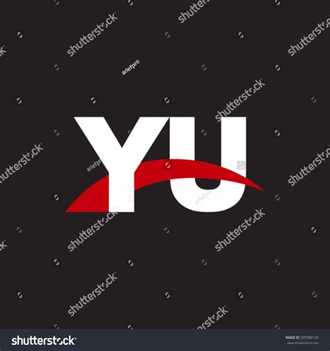 YU initial overlapping swoosh letter logo white - Royalty Free Stock ...