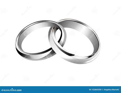 Silver Interwined Wedding Rings Vector Stock Vector - Illustration of ...