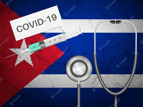 Equipo médico en la bandera de cuba | Vector Premium