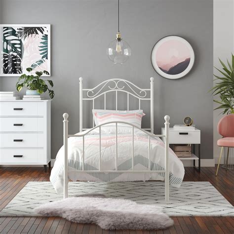 Mainstays Metal Bed, Twin, White - Walmart.com