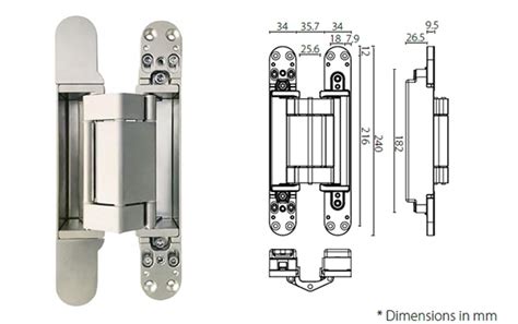 Heavy duty concealed hinge HAC216 for max. door weight 160kgs