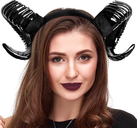 Amazon.com: Collection Boutic ATROFY Devil Horns Headband-Black-Demon ...