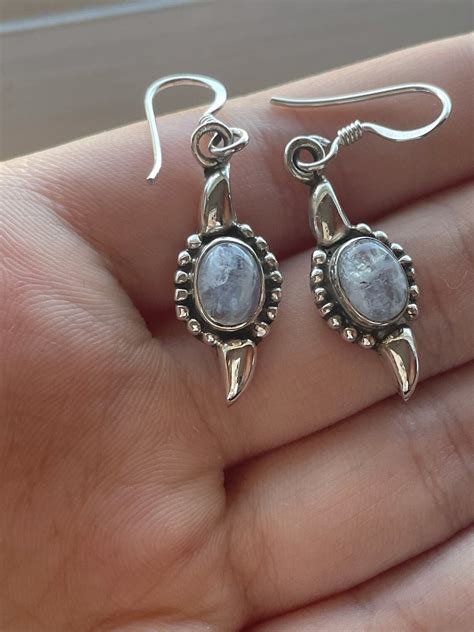 Sterling Silver Dangling Earrings Amethyst Opal Tiger's - Etsy UK