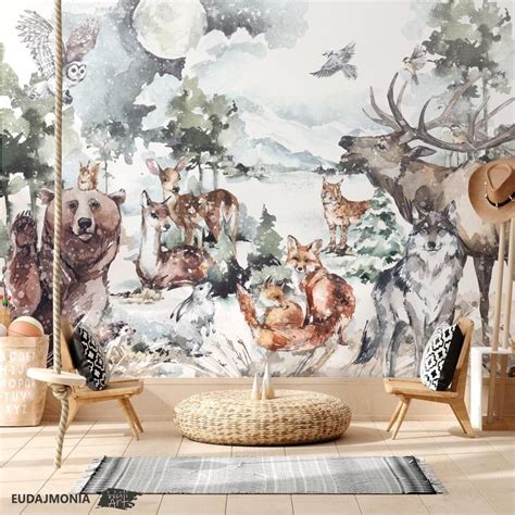 Woodland Mural, Woodland Wallpaper, Forest Wall Mural, Forest Wallpaper, Woodland Nursery Decor ...