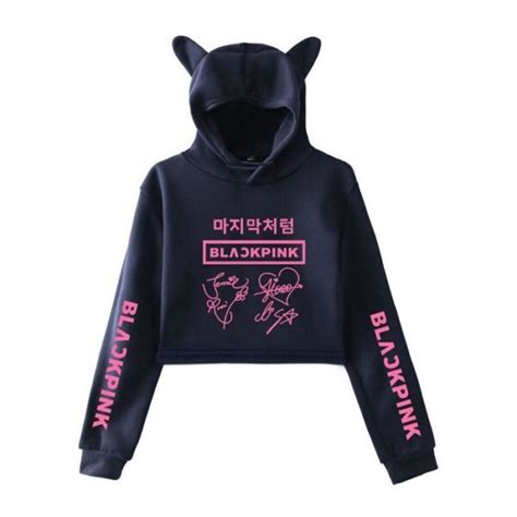 Blackpink Cropped Hoodie in Stock with FREE Worldwide Shipping