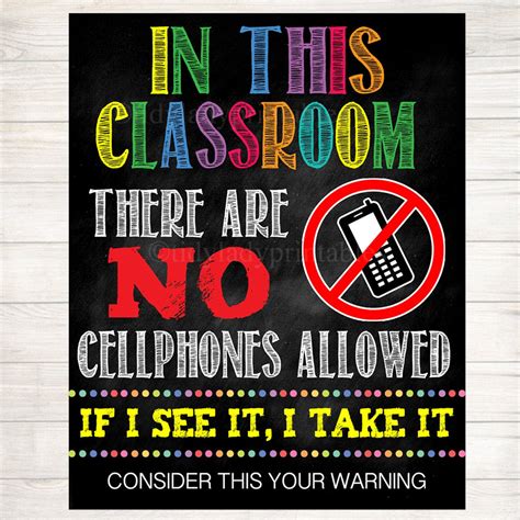 No Cellphones Allowed School Poster | TidyLady Printables