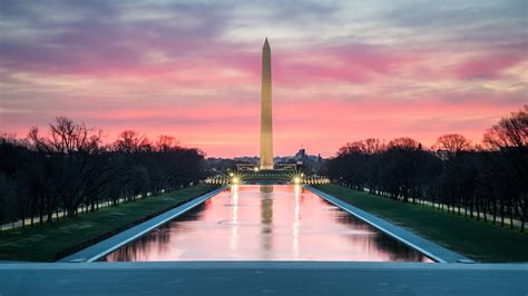 Washington Monument sunrise from Lincoln Memorial steps, USA | Windows ...