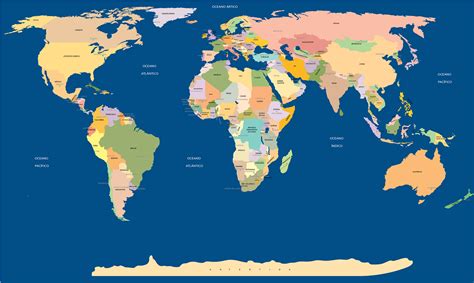 the world map with all countries and major cities