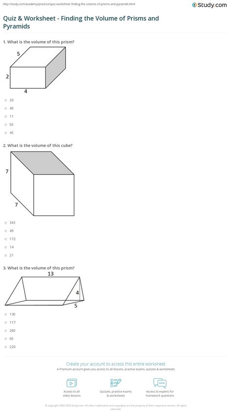 Volumes Of Prisms Worksheet – Imsyaf.com