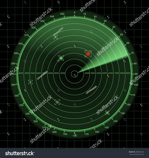 Radar Sonar Screen Detection Monitor Background Stock Illustration ...