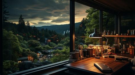 Premium AI Image | Landscape nature view from window