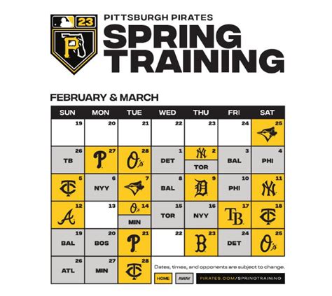 Pirates Announce 2023 Spring Training Schedule - Pirates Prospects