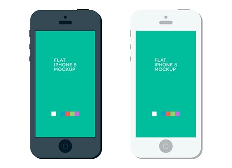 Flat iPhone 5 Mockup on Behance