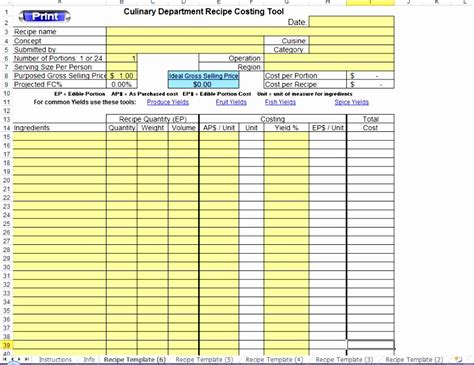 10 Food Cost Excel Template - Excel Templates