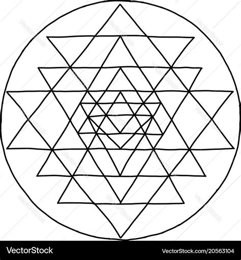 Sacred geometry and alchemy symbol sri yantra Vector Image