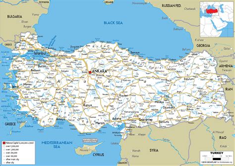 Large size Road Map of Turkey - Worldometer