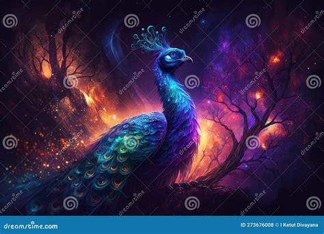 Spirit Animal - Peacock. Generative AI. Stock Illustration - Illustration of beastly, kingly ...