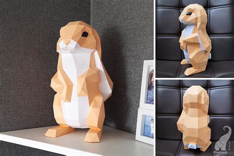 3D papercraft rabbit template :: Behance