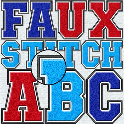 Faux Embroidery Chenille Letters BUNDLE, Faux Chenille Patch, Faux ...