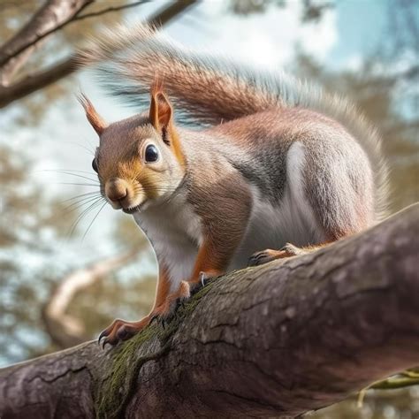 Premium AI Image | A red squirrel in the forest