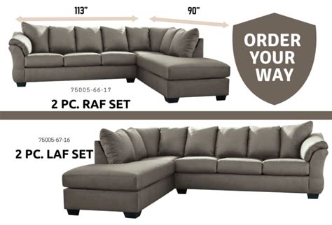 2 Pc. Darcy Cobblestone Chaise Sectional Set - Out of Stock