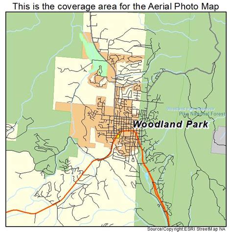 Aerial Photography Map of Woodland Park, CO Colorado