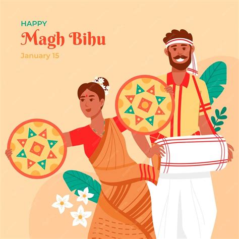 Free Vector | Flat magh bihu illustration