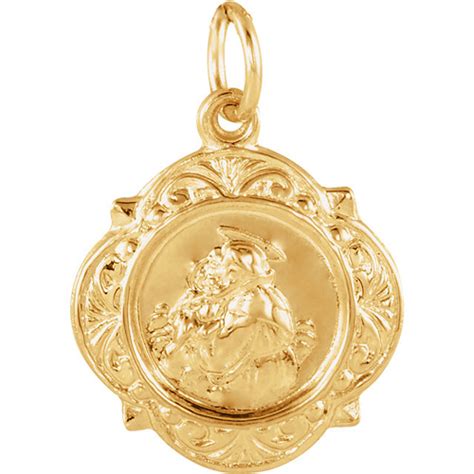 14k Yellow Gold St. Anthony Shield Charm 1/2in JJR16992_14K