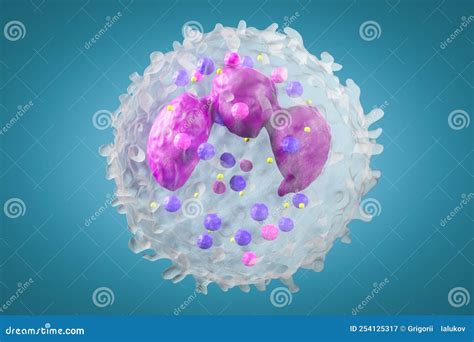 Leukocyte, White Blood Cells Inside a Human Vein. . 3d Render. Stock ...