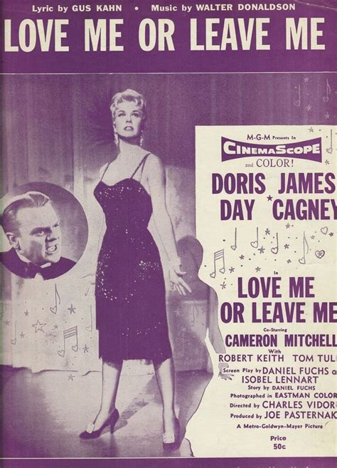 Love Me Or Leave Me Sheet Music Doris Day James Cagney Gus Kahn Walter Donaldson | Partitions de ...