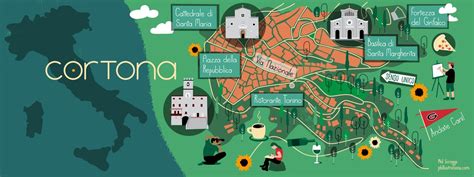 Cortona, Italy by Phil Scroggs - They Draw & Travel | City maps illustration, Illustrated map ...