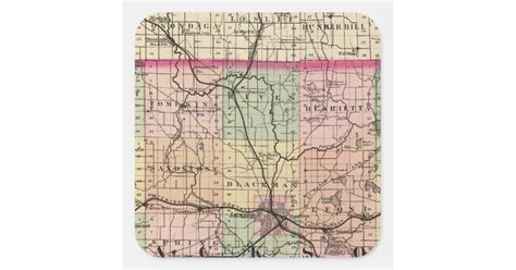 Map of Jackson County, Michigan Square Sticker | Zazzle