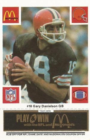 1986 McDonald's Browns - Black Tab #18 Gary Danielson Front Football Cards, Football Team ...