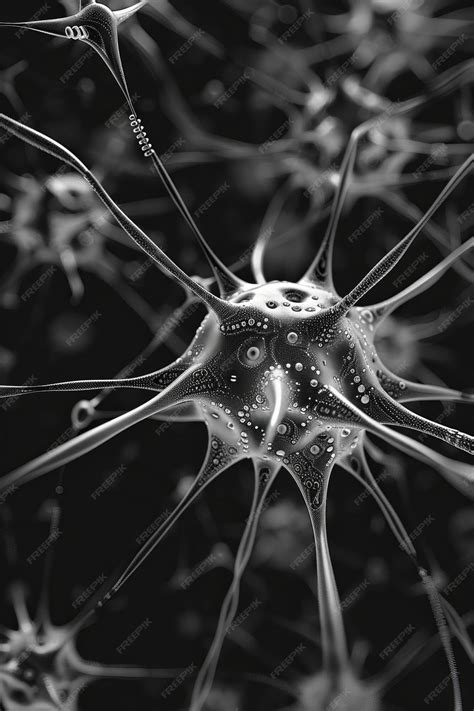 Premium Photo | Black and white illustration of a neuron