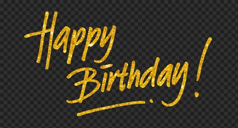 HD Gold Glitter Happy Birthday Calligraphy Lettering PNG | Citypng