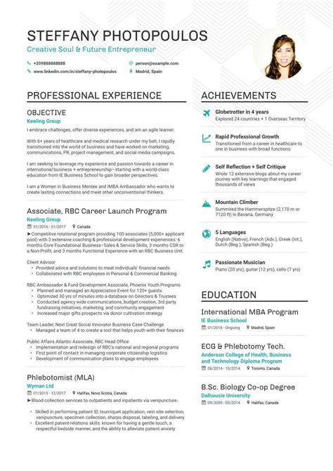 a professional resume template for an experienced photographer