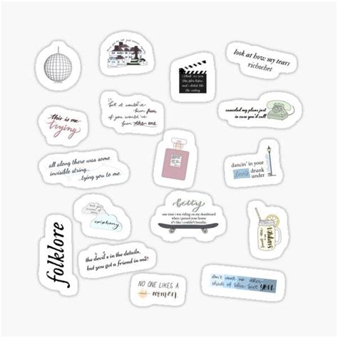 Taylor Swifts Folklore Stickers for Sale | Taylor swift tattoo, Taylor swift lyrics, Taylor ...