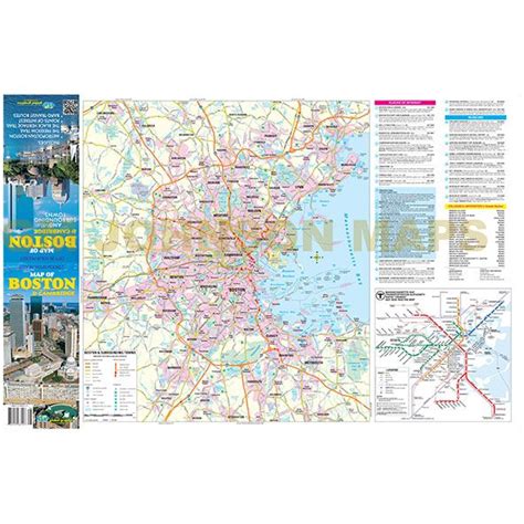 Boston & Cambridge Downtown & Vicinity, Massachusetts Street Map - GM ...