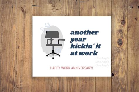 Printable Funny Work Anniversary Card for Coworker, Boss, Employee ...