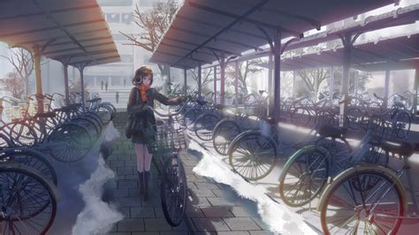 Download Bicycle Anime Original HD Wallpaper