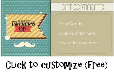 Free Printable Father's Day Gift Cards - Customize Online