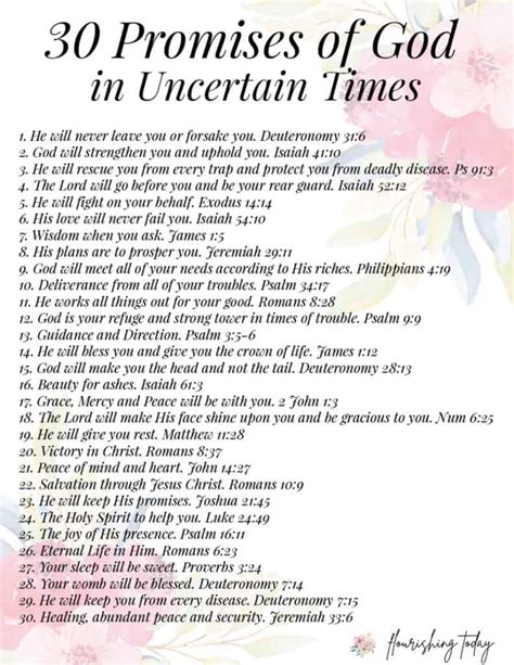 30 of God's Promises in the Bible for Uncertain Times - Flourishing Today