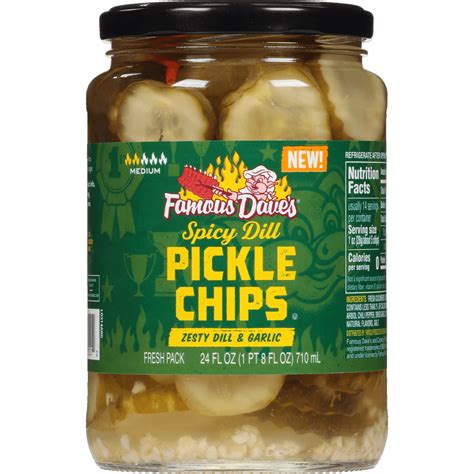 Famous Dave's Spicy Dill Pickle Chips, 24 oz. Jar | Rural King