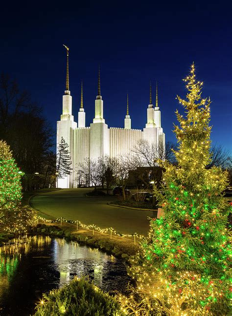 Mormon temple in Washington DC with xmas lights Photograph by Steven Heap - Fine Art America